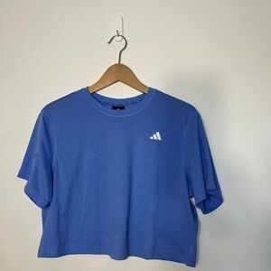 adidas Periwinkle Training Tee with White Logo Detail